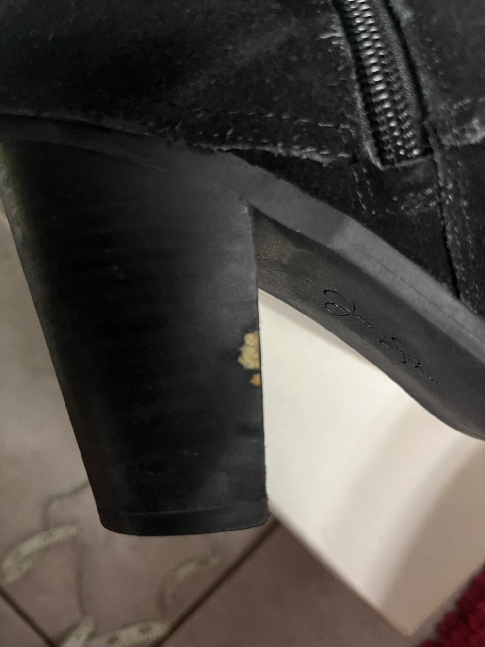 Jessica Simpson Black Suede Ankle Booties with Wrap Strap - Picture 7 of 8
